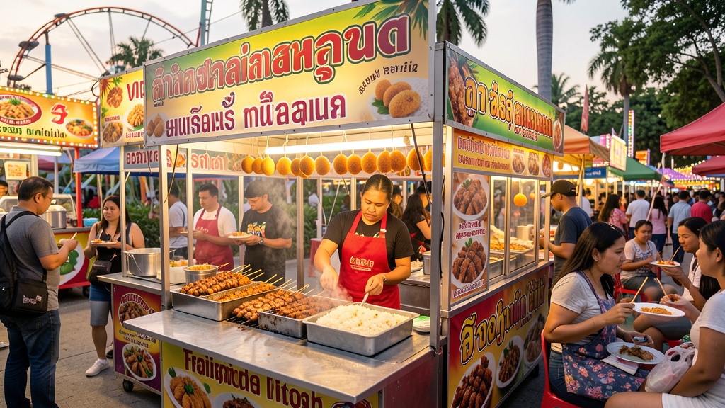 Filipino food stalls inside amusement park
